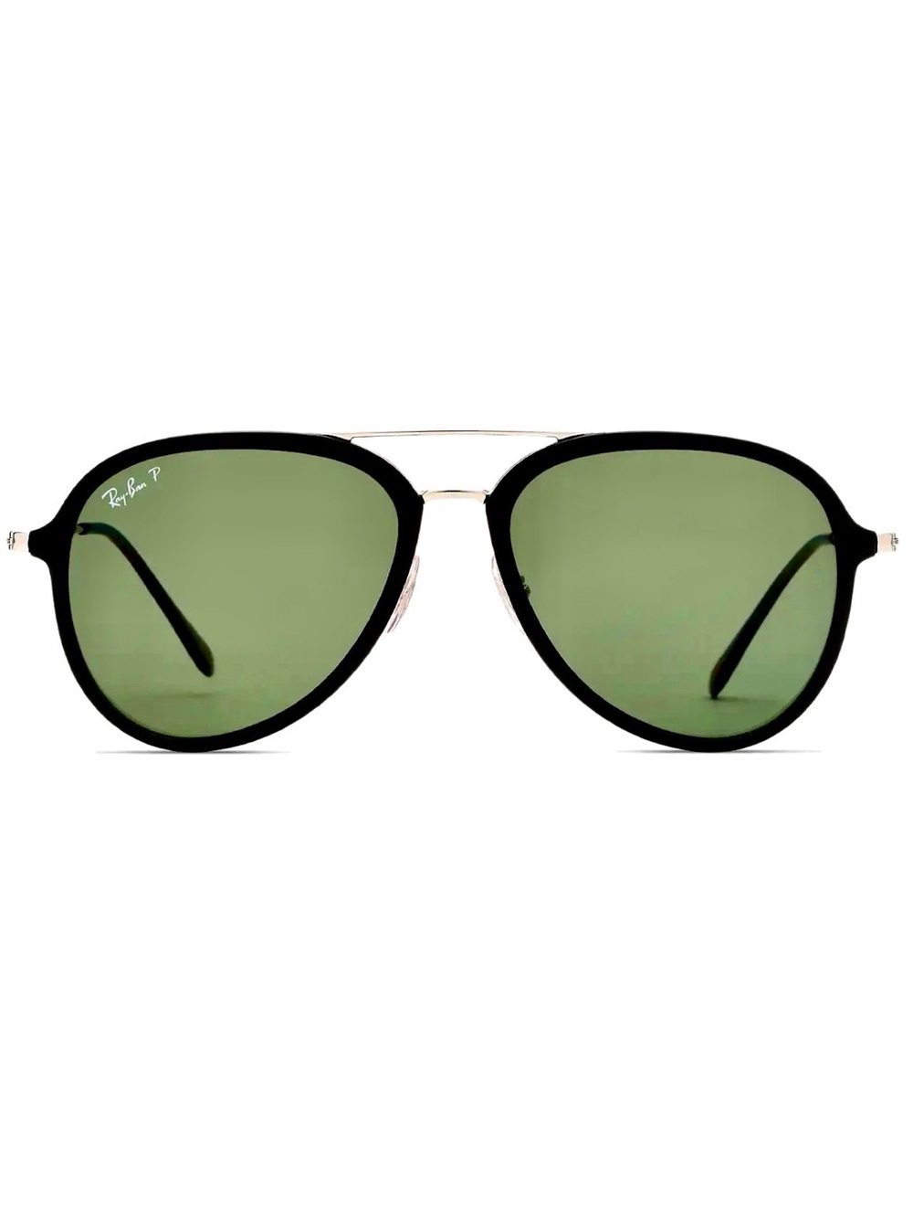 Ray-Ban Aviator Sunglasses with Green Lenses and Black Frame $95 NEW - Picture 4 of 8